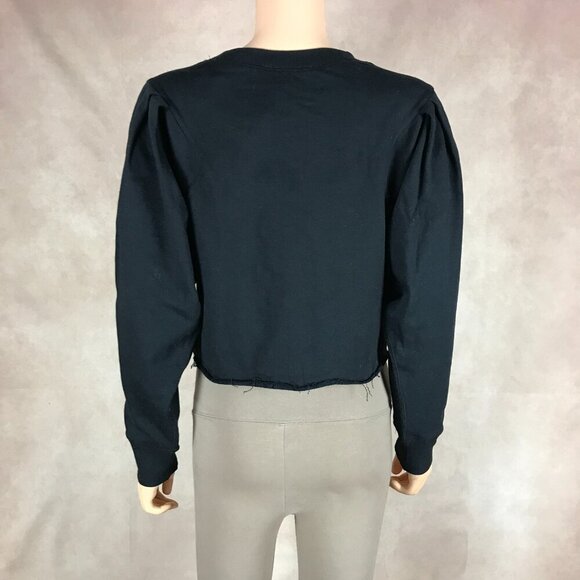 CIRCUS NY Blouson Sleeve Terry Black Sweatshirt NWT MEDIUM - Picture 9 of 10